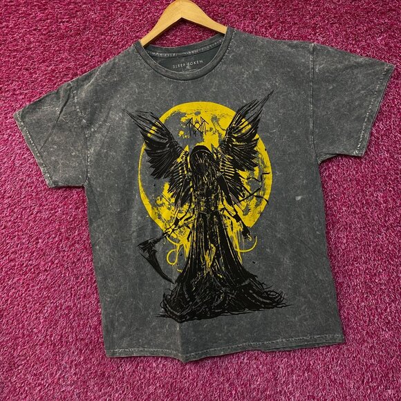 Sleep Token Take Me Back to Eden Reaper Angel Rock Band Mineral Wash T-Shirt XL - Picture 3 of 5
